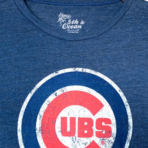 Chicago Cubs MLB Long Sleeve Baseball T Shirt Blue Gray Two Fer - Picture 3 of 4